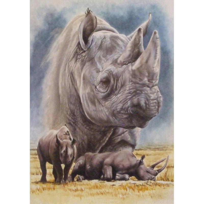 Vollständige 5D-Diamantmalerei zum Selbermachen, Tierfamilie, 3D-Diamantmalerei, runde Diamantmalerei, Stickerei