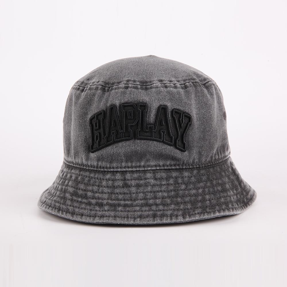 Fashion Designer Custom Embroidered Logo Denim Wash Fisherman Bucket Hat 58cm серый