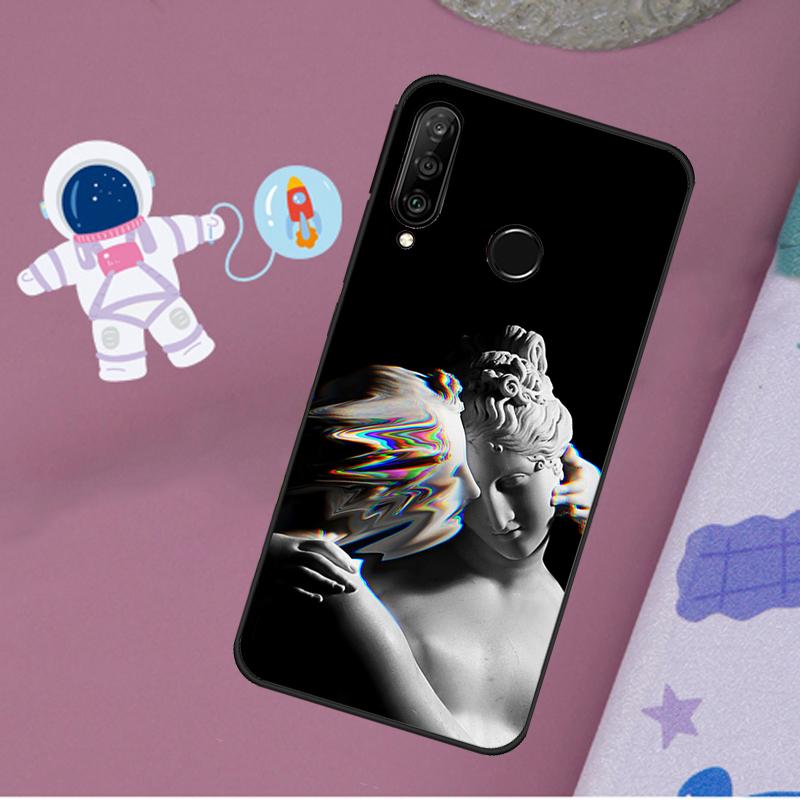 Greek Aesthetics Plaster Statue For Huawei Nova 12s 12i 11i 8i Y73 Y72 Y61 Y91 Y90 Y70 Y60 9 10 SE P30 P40 Lite P60 Pro Case