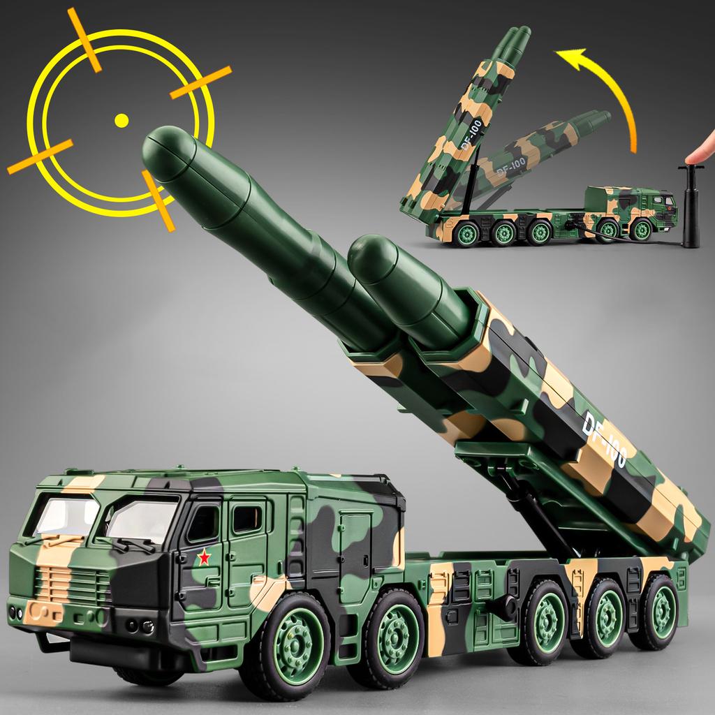 1:50 Dongfeng Missile Carrier Julang Missile Launcher Alloy Metal Diecast Model Car Home Trendy Toys Ornaments Holiday Gifts Boy