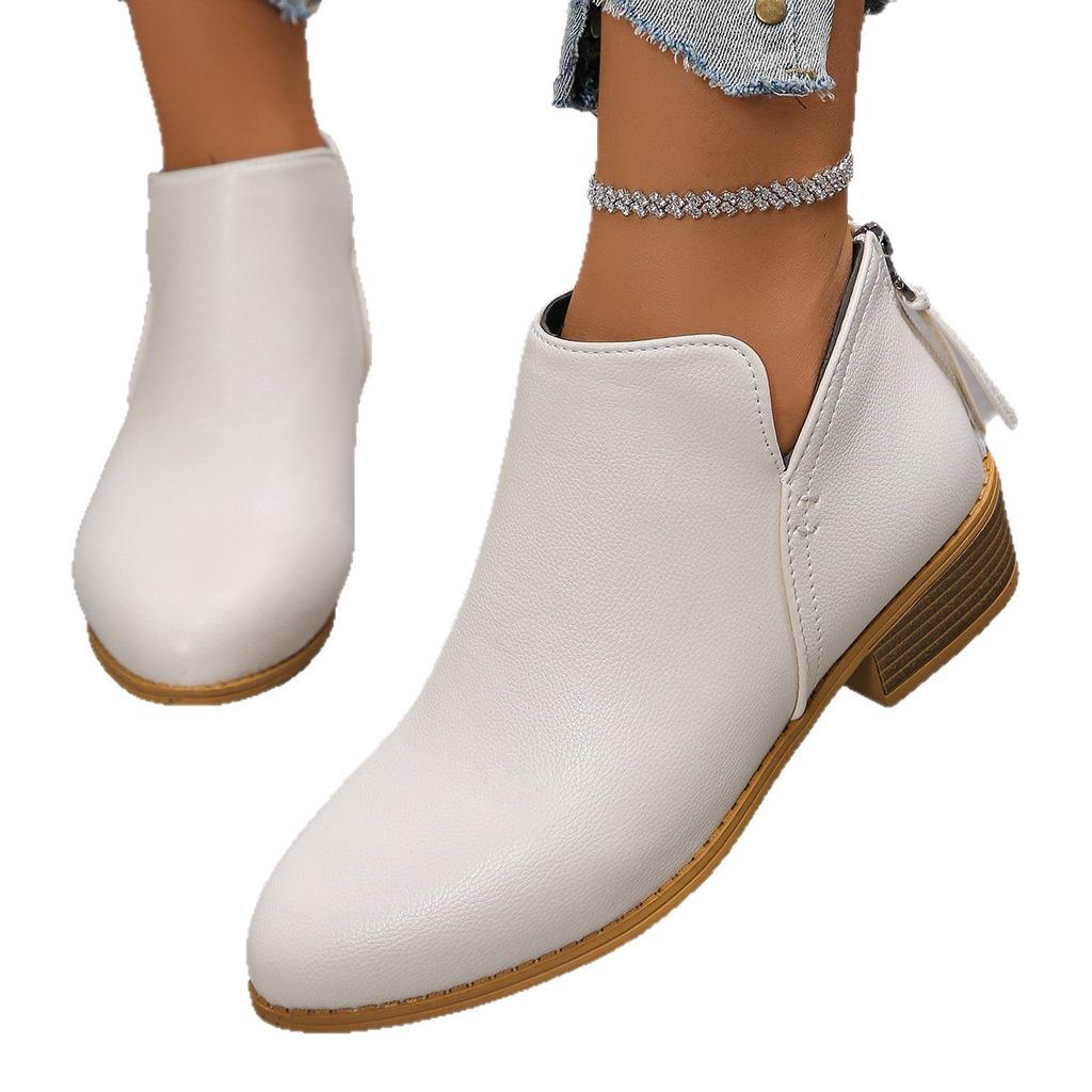 Foreign Trade Large Size Women's Shoes 2025 Spring and Autumn Pointed Women's Boots Chelsea Boots Women's Martin Boots British Style Short 