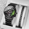 2 Stück/Set Herrenstil Uhr Luxus Business Uhr mit Armband Set Hip Hop Party Luxus Analog Quarz Uhr(Box nicht enthalten)