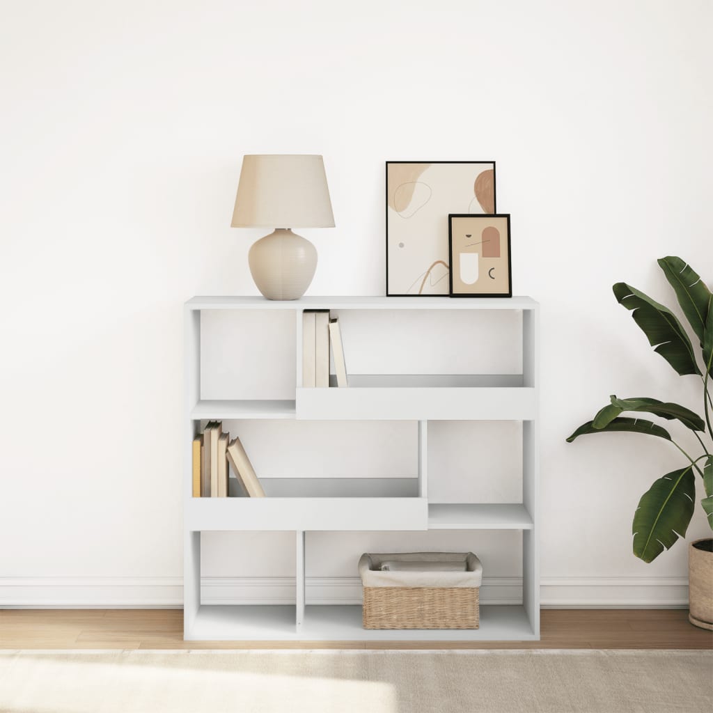 Bookshelf Room Divider White 100x33x94.5 cm
