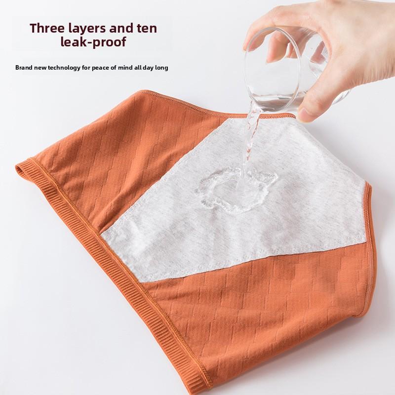 Female Spring and Autumn Cotton Anti Bacterial Leak Proof Physiological Period High Waist Triangle Underwear