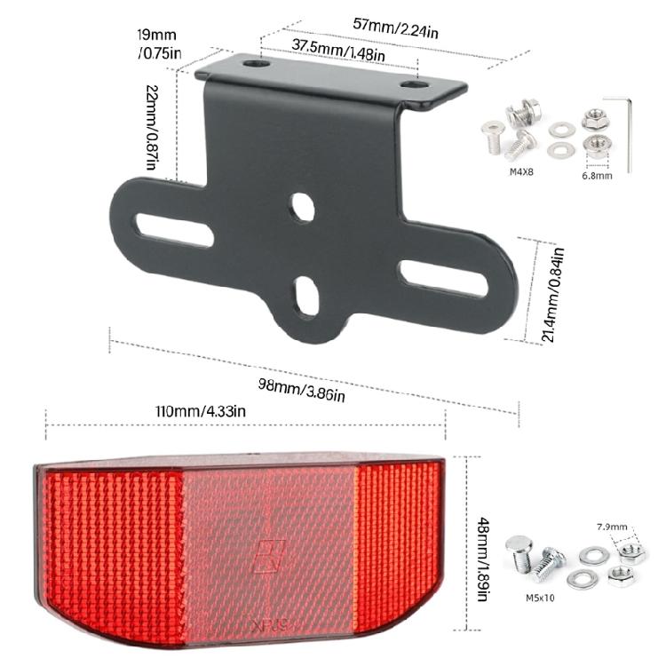 Quickly Attach Reflective Panel Suit Cycling Bicycles Rear Reflectors Light for Various Bike Types