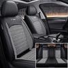 Klassische Kombi PU-Leder Atmungsaktiver Stoff Autositzbezüge Vollständige Abdeckung Weich Langlebig für Sitze mit geteilter Kopfstütze Alle Jahreszeiten