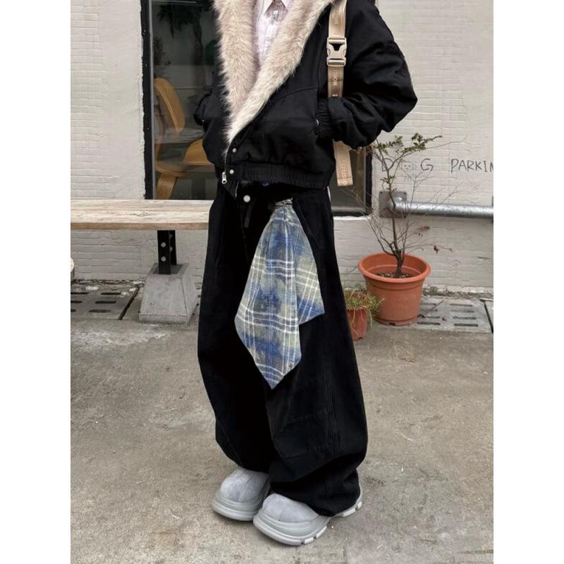 JYL Women s Bootcut Jeans Black Scarf Removable American Vintage Denim M амарантовый