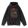 Cotone Pesante Lavato Retrò, Maglione Retrò Streetwear Anime con Cappuccio 440G
