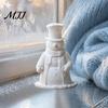 DIY Snowman Figurine 3D Printed Gentleman Figurine, Decorative Desktop Ornament, Paintable Blank Resin Ornament Base Statue for Christmas Tabletop