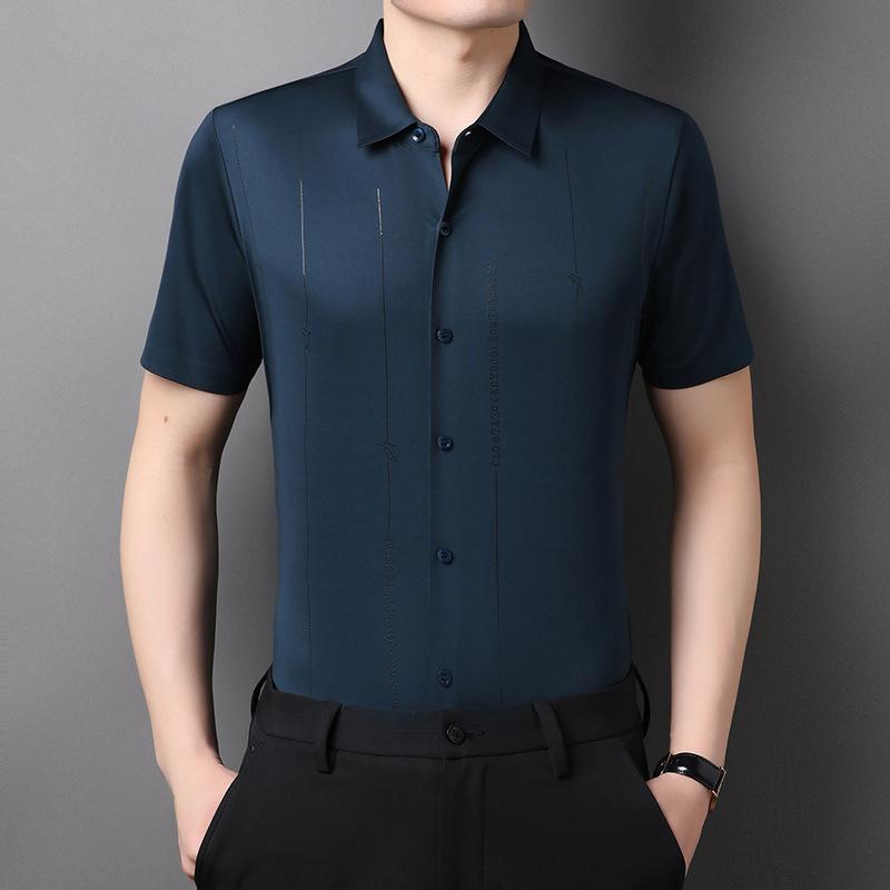 Sommer Neues Herren Kurzarmhemd Komfort und Lässig Mittelalterliche Herrenbekleidung Mode Modehemd