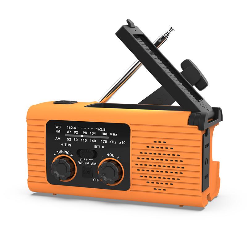 

Multifunctional Radio AM FM with Built-in Flashlight Portable Weather Radio for Camping Hiking Emergency Preparedness помаранчевий