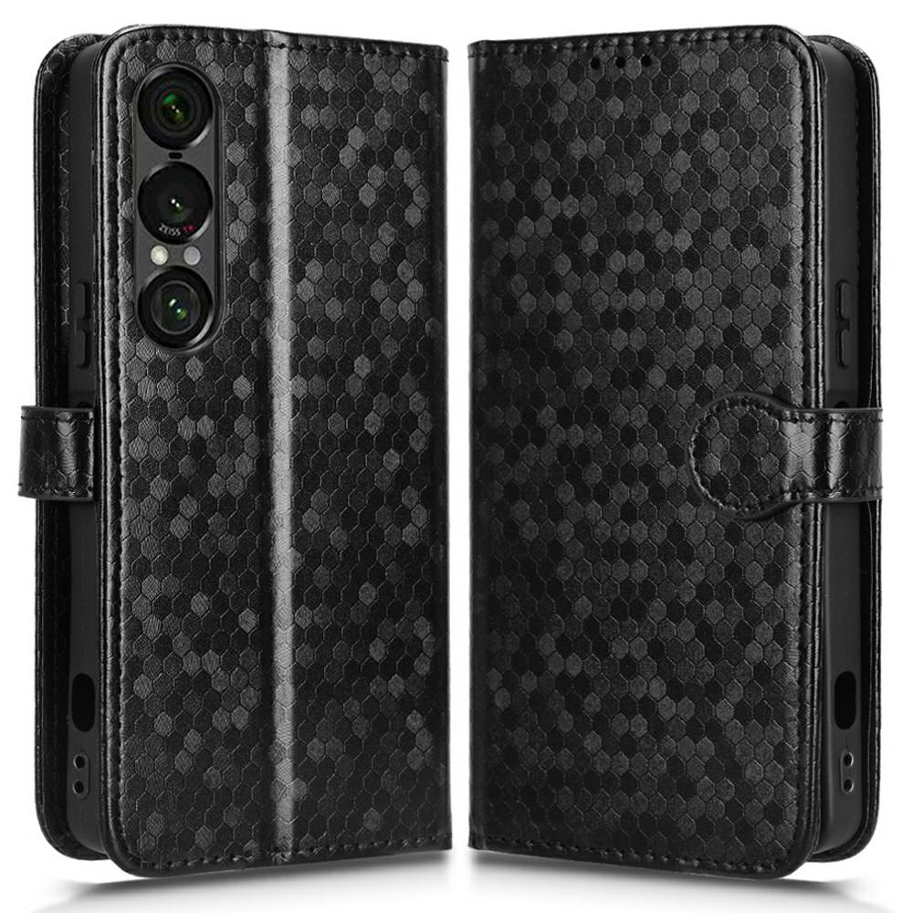 For Sony Xperia 1 VII Wallet Case Dot Pattern Imprint PU Leather Phone Cover