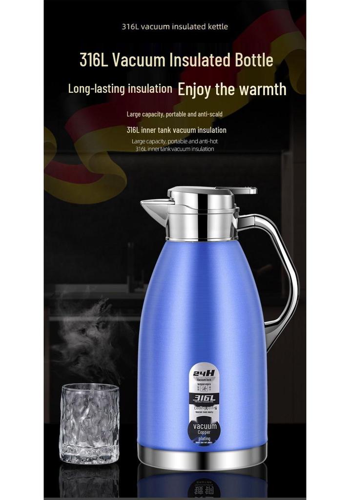 Leak-Proof Stainless Steel Thermos Kettle - Large Capacity for Home, Restaurant, Hotel, or Tea House