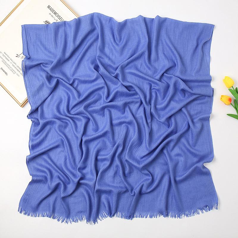 Solid Color Linen Scarf for Women  Spring and Summer New Cotton Candy Monochrome Warm Gauze Scarf Travel Sunscreen Shawl