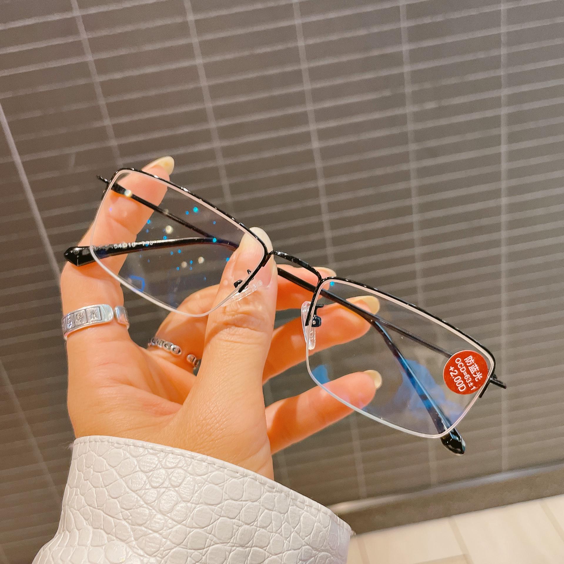 

Unisex Semi-Rimless Metal Reading Glasses: Elegant, Fashionable & Anti-Blue Light +2.50