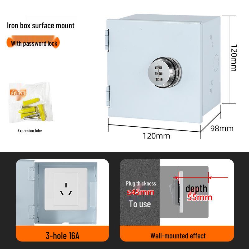 Weatherproof Surface-Mount Outdoor Electric Scooter Charging Socket with Lock, 86 Type 10A.