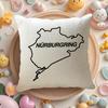 Nurburgring Sport Car Cushion Cover Linen Organic Fabric Double-Sided Printing Breathable Pillow Case Sofa Home Decor Gift