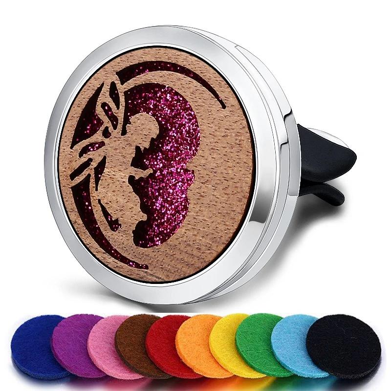 Refillable Car Air Freshener Smell Natural Wood Perfume Diffuser Clip Auto Vent Freshener Decoration Interior Accessories