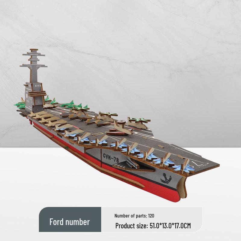 Wooden 3D Military Puzzle Model - Educational DIY Toy for Boys