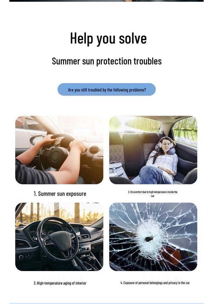 Enhanced One-Button Auto Retractable Car Window Sun Shade Curtain