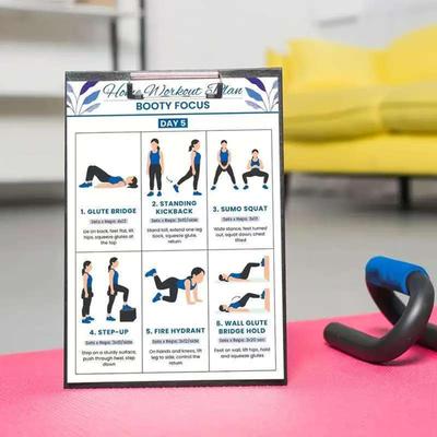 Träningsschema 6 Delar Uppföljning HemmaGym FitnessGuide Yoga Muskulär Aktivering Handlingsschema För Studentrum Kontor Lägenhet