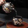 dragon and phoenix purple sand cup changes color in case of hot water Master cup Single tea cup Retro single cup Business