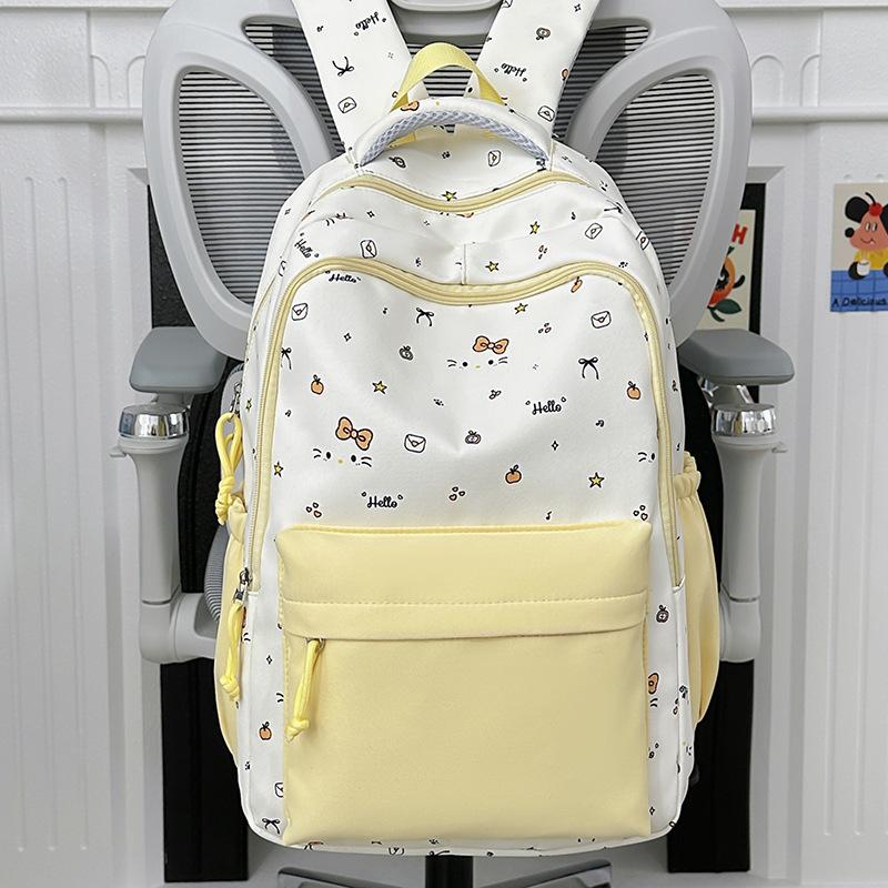 Schoolbag Junior High School High School Student Schoolbag Cute Bow Kitten Backpack College Style High Value Small Fresh Backpack