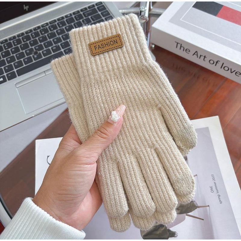 Women's Winter Touchscreen Riding Gloves - Thick, Warm, Wool-Knit, Cold-Proof