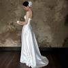 French Tube Top Light Wedding Dress 1011 New Mori Simple Satin Bridal Going Out Yarn White Engagement Evening Dress Skirt