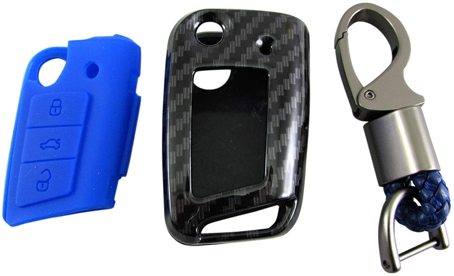 

BRIGHTZ Carbon Fiber Smart Key Case for Golf VII Fits and PTVW Golfs (AUC) [KEY-CASE-008] (Blue) - AUCJZ, AUCPT, UC, CJZ, CPT, JZ, (Golf 7, VII) синий