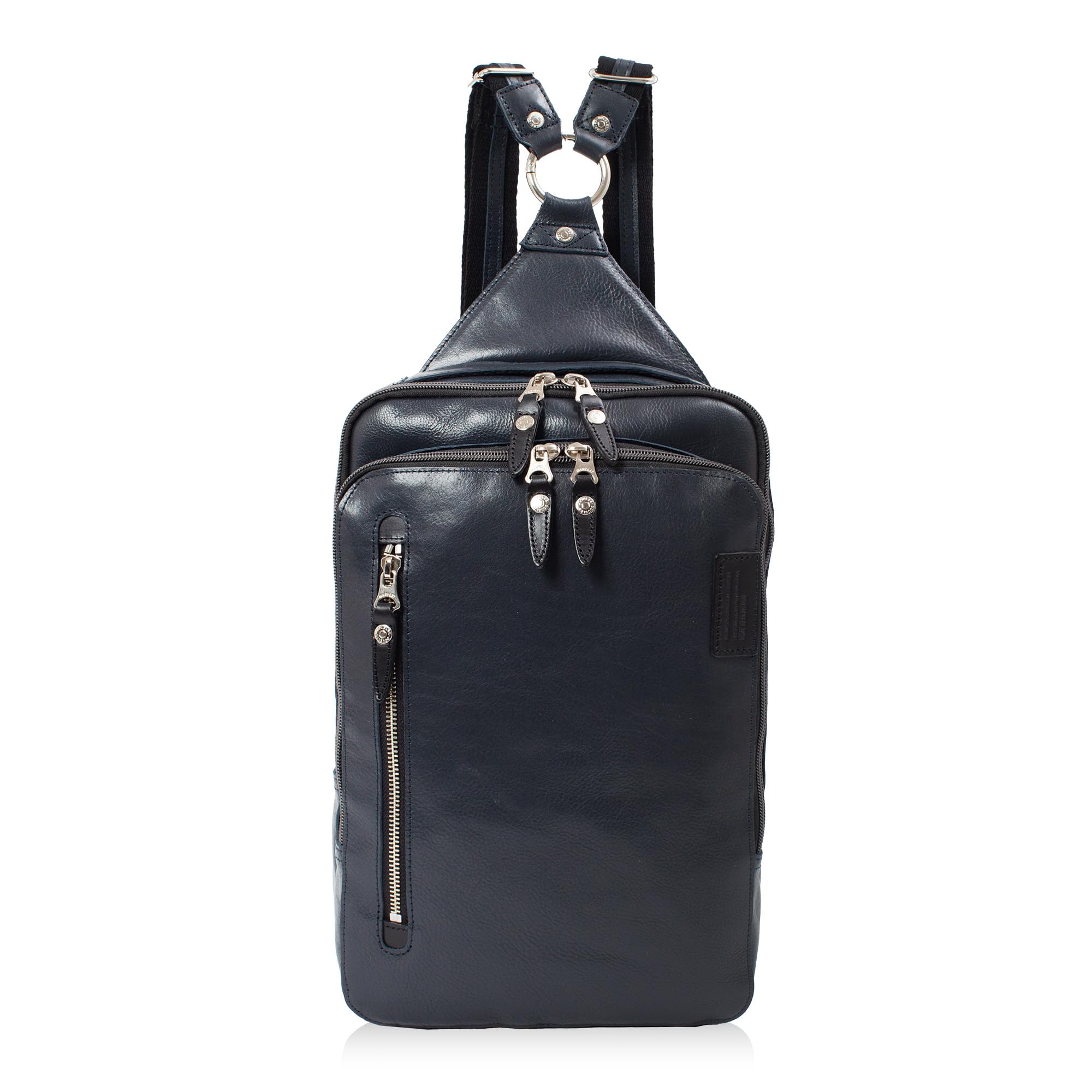 

[Doubles] 2-Way BackpackBody Bag, Genuine Leather, A4 Size, JPU-7464 (Navy)