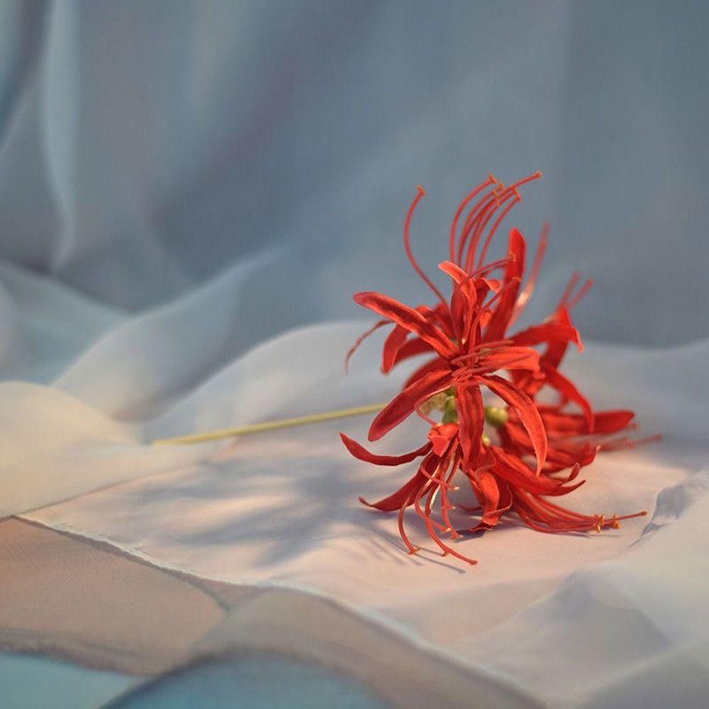 Chinese Style Flower Hairpin Artificial Hanfu Hair Clip Elegnat Lycorisradiata Hair Stick  Hanfu