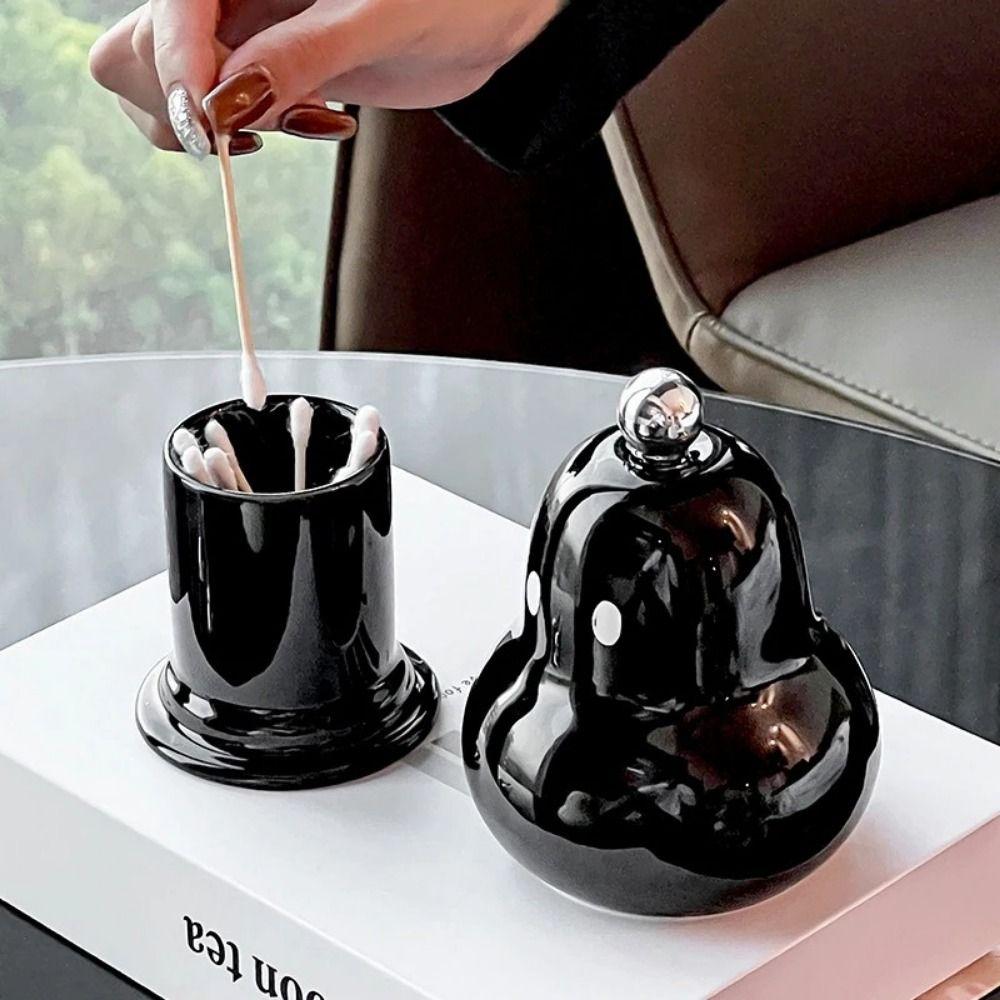 Plastic Toothpick Container Pear Shape Toothpick Jar Gift Makeup Organizer Kitchen Supplies