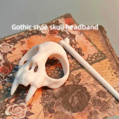 Spökskalle Hårpinnar Gotisk Skelett Hårnål Kvinnor Hårklämma Huvudbonad Halloween Tillbehör
