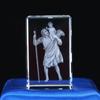 3D  Crystal Cube Christian Jesus Cross Figurine Home Decor Virgin Mary Laser Engrave Crystal Religious Gifts for Women's Birth