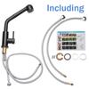 Black Kitchen Faucet With Pull Down Sprayer Hot and Cold Water 360 Degree Taps Kitchen Pulled Out Faucet Two Function Mixer