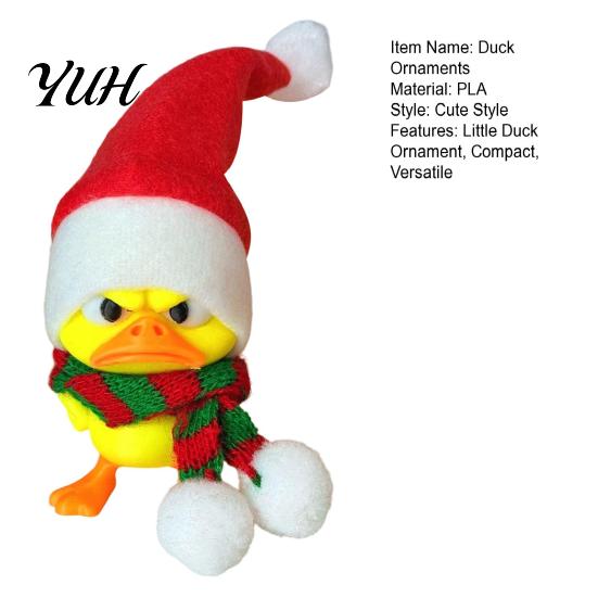 Cute Animal Ornaments for Christmas Little Duck Ornament, 3D Printed Figurine, Detachable Hat Unique Holiday Party Favors And Scarf Design,