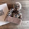 Fashion Leopard Print Pattern Womens Casual Warm Knitted Hat For Winter