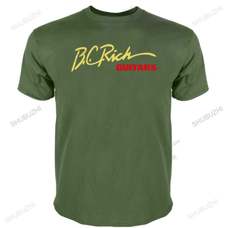 Rich Guitars BC Rich Black Tee Men Cotton T-shirt Men Adult Slim Fit T Shirt Cool Short Sleeve Mens Male Round Neck Teeshirts