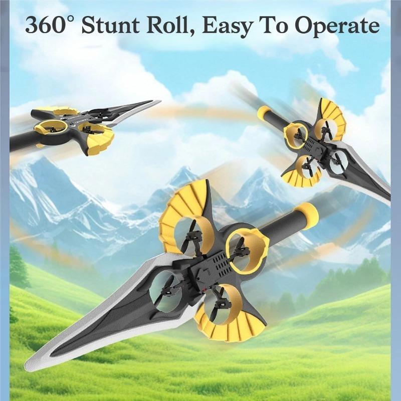 2.4G Flying Sword Rc Glider, Flying Sword Control By Hand, Remote Controlled Stunt,360° Stunt Flip, One-Button Lifting, Three-Speed Adjustment