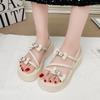 Summer bow platform fashion sandals women's 2025 new summer wear super fire skirt Roman sandals