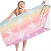 animation unicorn series digital-printed polyester Superfine fiber double-sided fleece Beach vacation bath towel, beach towel