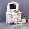 European Style Dollhouses Wardrobe Cabinet Wooden Dresser Toy For 1/12 Scale Miniature Home Decors