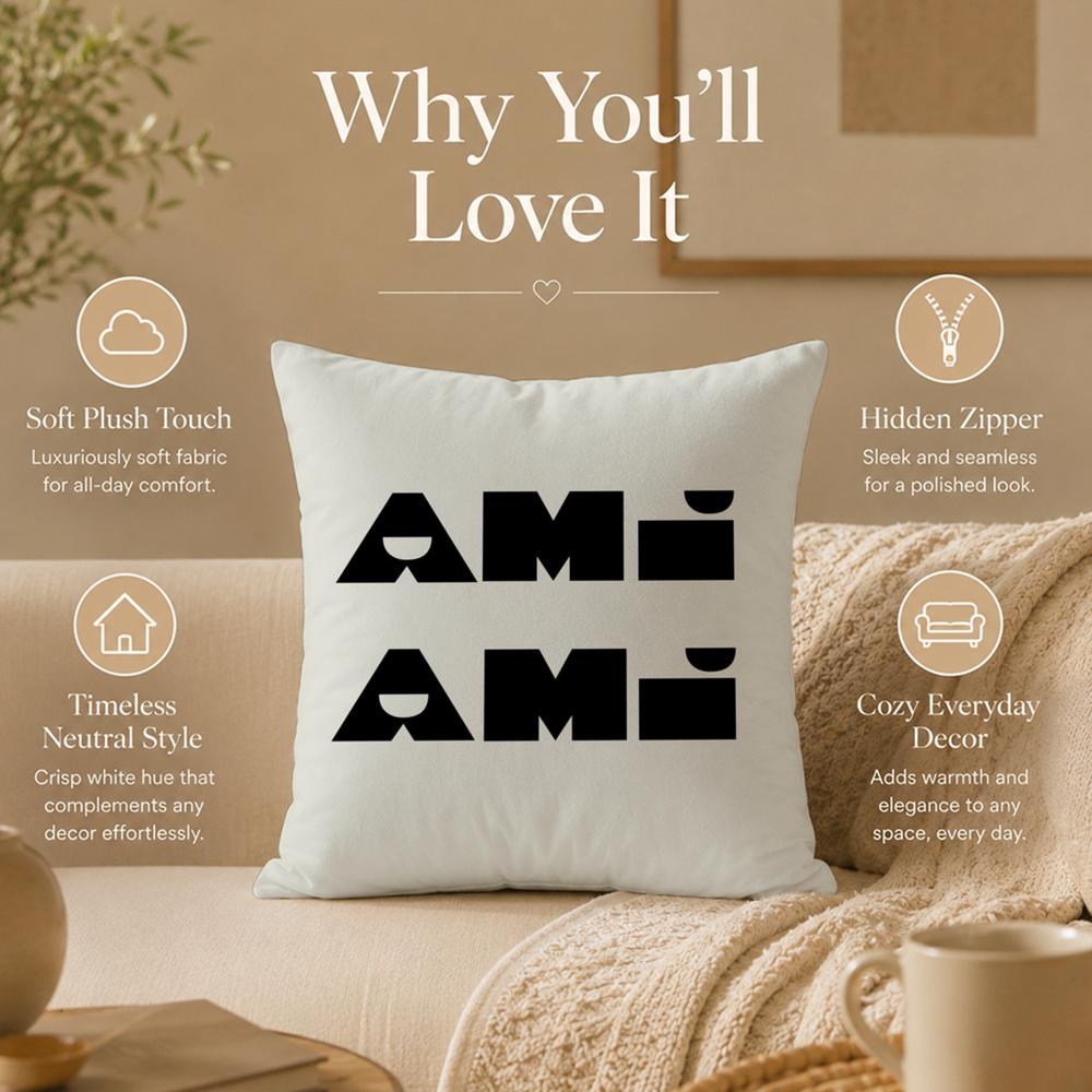 Fashion A‑AAAMIPARISSS Cushion Cover Double-Sided Printed Pillow Cover Hypoallergenic Dust-Mite Proof