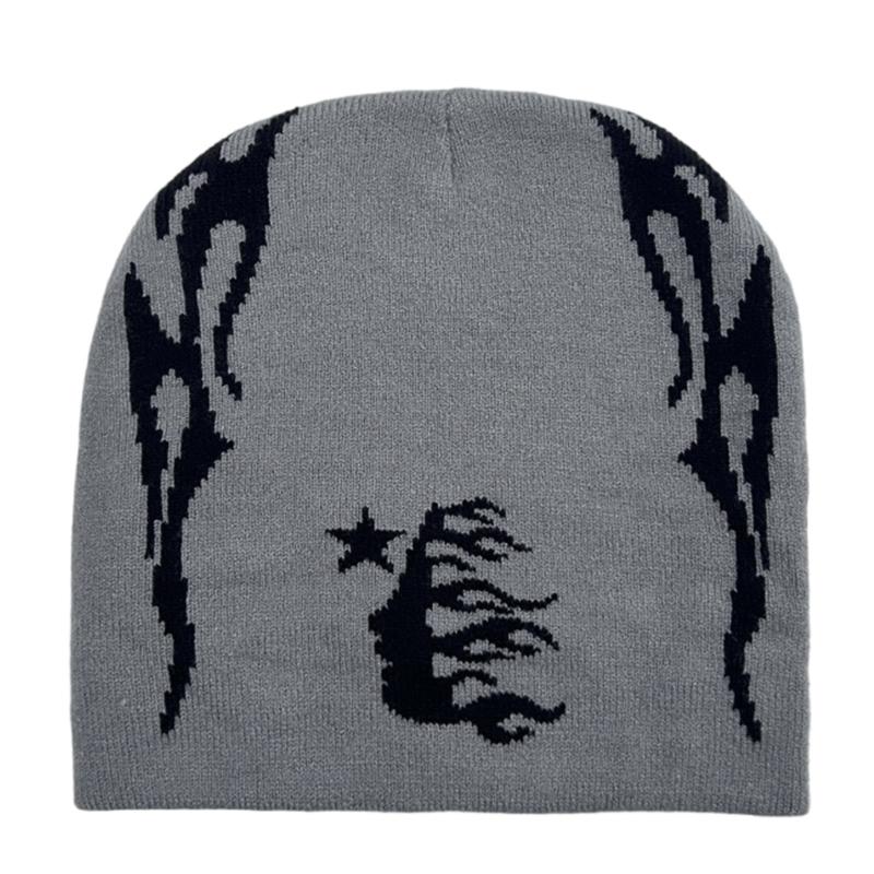 Knitted Beanies Hat for Women Men Popular Pattern Skull Hat Handmade Crochet Hat 2000s Hiphop Hat Casual Street Headwear