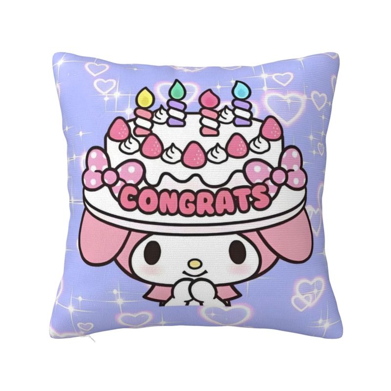 Роскошные мультяшные наволочки Sanrio My Melody из бархата, милые аниме-наволочки для дивана, автомобиля, квадратные наволочки, декор для дома 12x12Inch