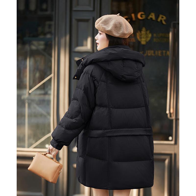 Women's Winter Hooded Mid-Length Duck Down Jacket