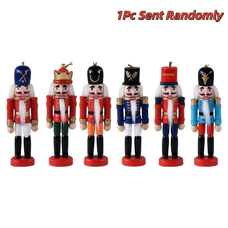 

1/3/6Pcs Desktop Decor 12cm Miniatures Nutcracker Puppet Ornaments Cartoon Walnuts Soldiers Band Doll Pendant Christmas Gift