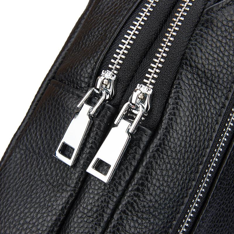 Summer Top Layer Cowhide Men's Chest Bag Fashion Street Front Anticlinal Body Bag Genuine Leather Soft Bag