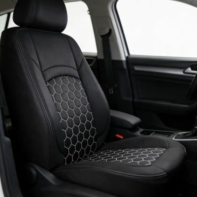 Sportliches Sechseck-Design im Fußball-Stil Universelle Autositzbezüge Schutzhüllen Hergestellt aus atmungsaktivem Stoff Für mehrere Fahrzeuge
